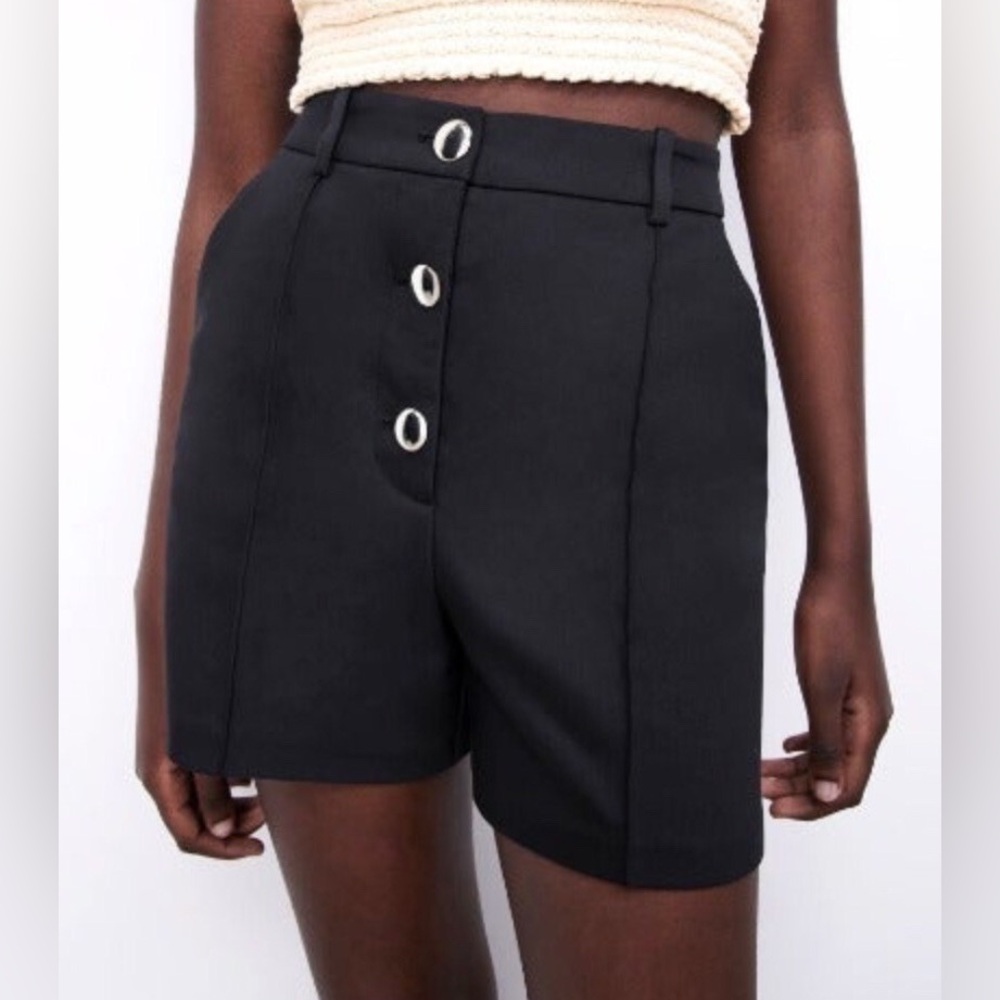 ZARA Black High Waisted Sailor Shorts Size XS
